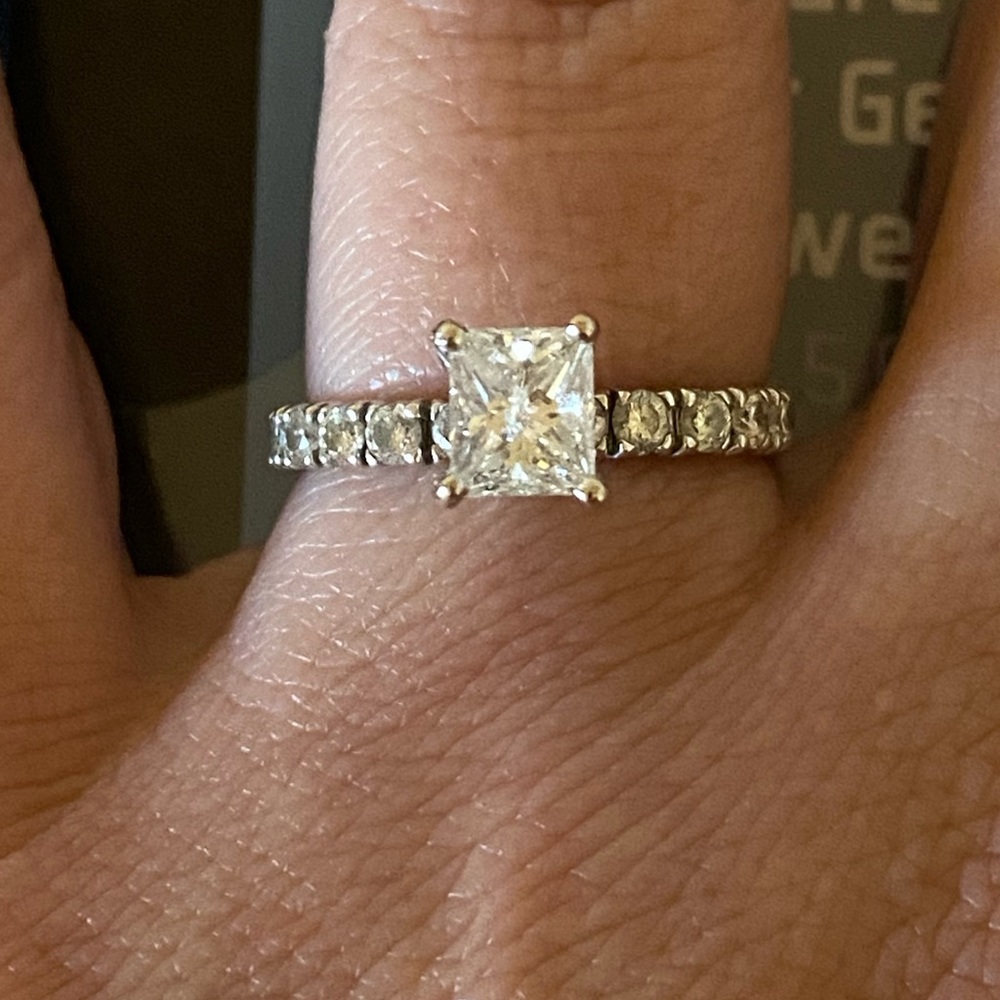 14k white gold diamond engagement ring size 6
